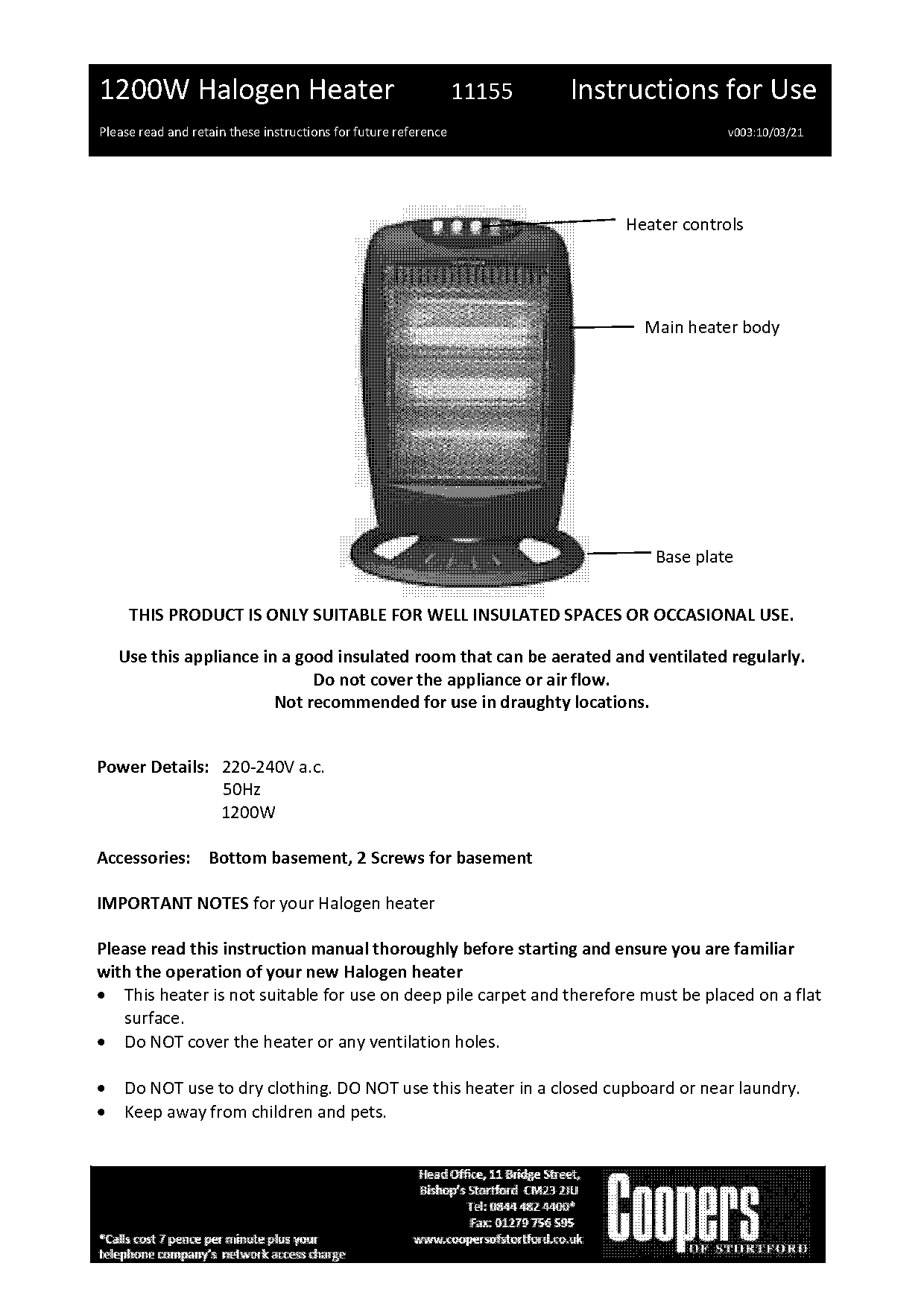 beldray halogen heater instructions